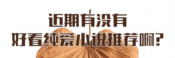 近期有沒有好看純愛小說推薦啊?